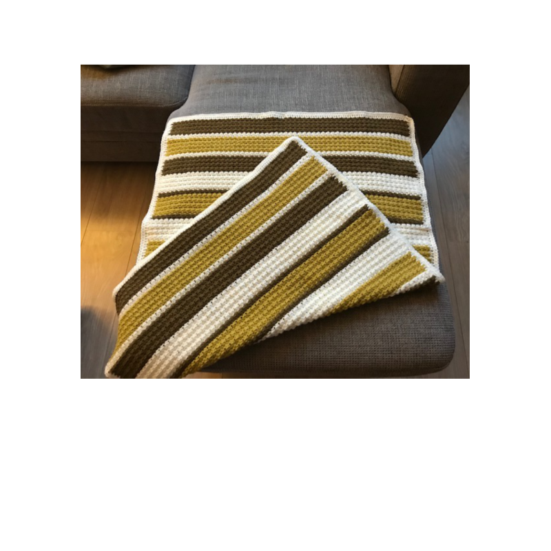 baby deken bruin/ecru/olijf incl. baby slofjes